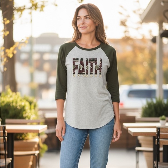 NEW•L-1X•FAITH SOFT VINTAGE TEE FEEL BASEBALL TOP - Picture 1 of 4
